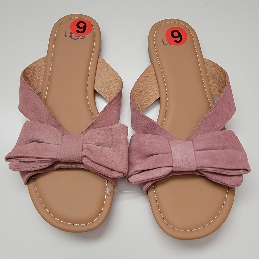 UGG Australia FONDA Seashell Pink SUEDE BOW SANDAL